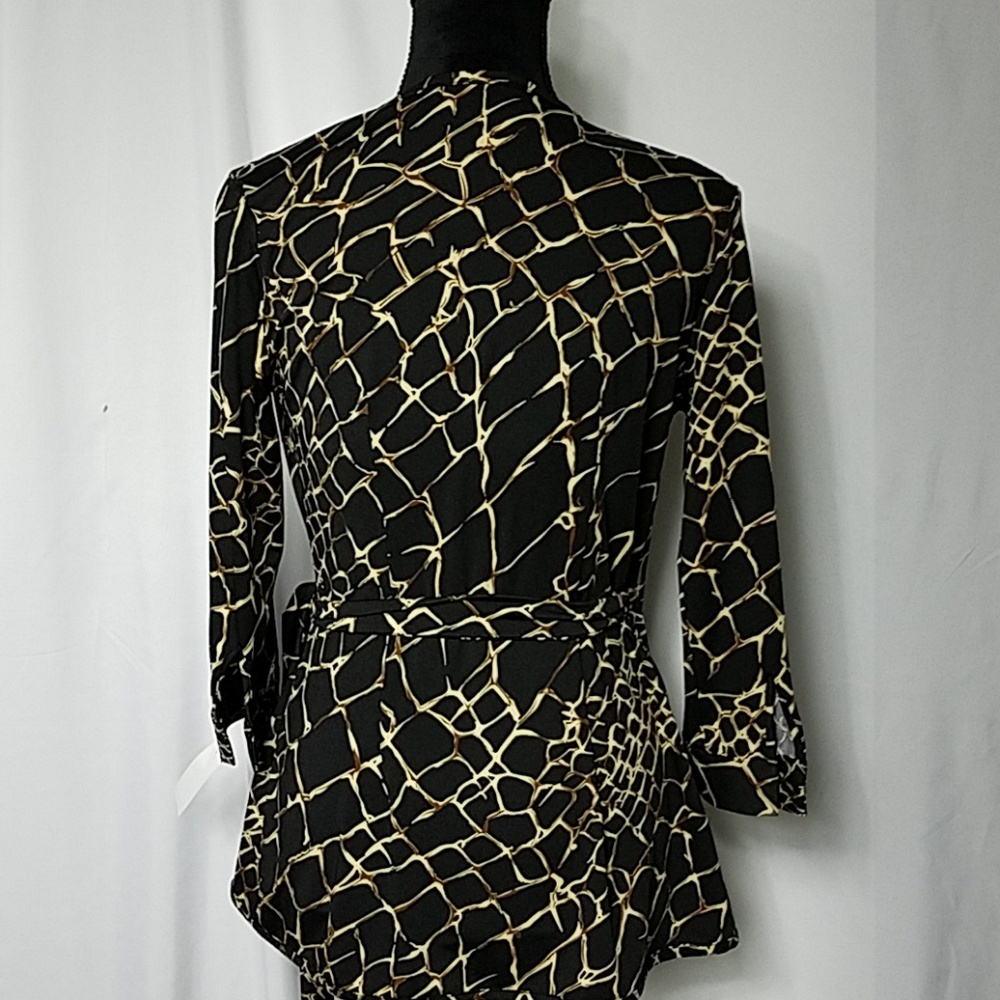 Wrap Blouse In Zebra Print Size Small - image 4